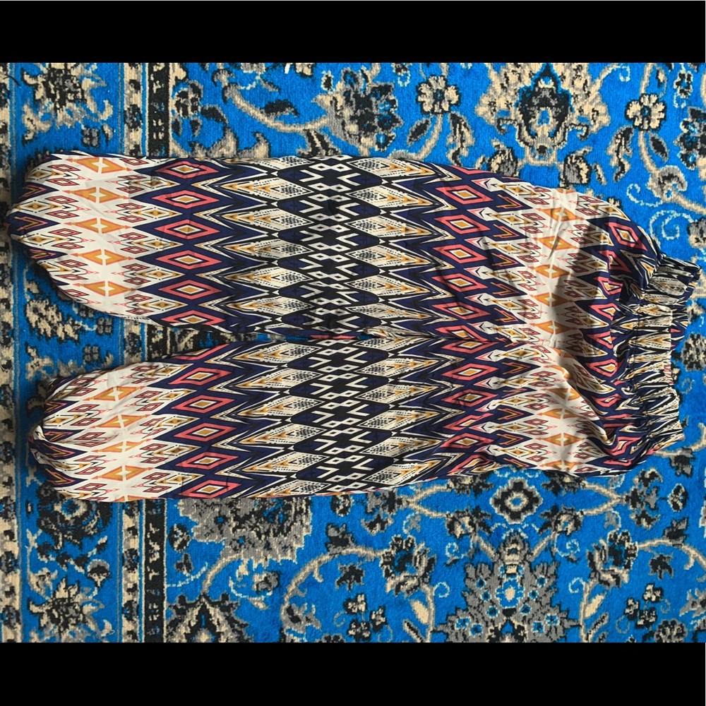 Multicolor bohemian loose pants